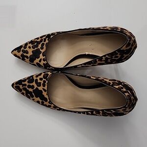 Kenneth Cole Bon-Together Leopard Animal Print Calf Hair Pointed Heeled Pumps 10